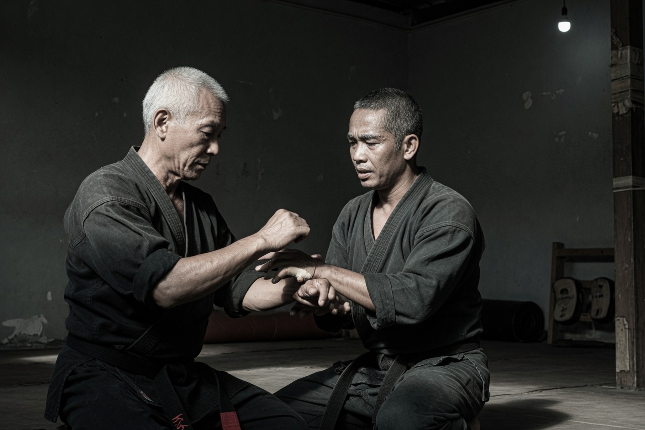 Transmission of knowledge between a senior master and an instructor.